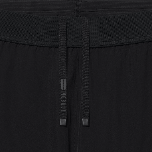 Men's Black Drive Short 6" (Unlined) Drawstring Detail Angle.