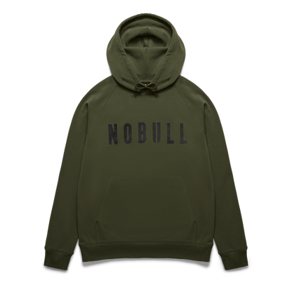 Men's Dark Army NOBULL Layers Hoodie Flay Lay Angle.