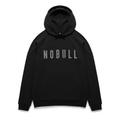 Men's Black NOBULL Layers Hoodie Flat Lay Angle.