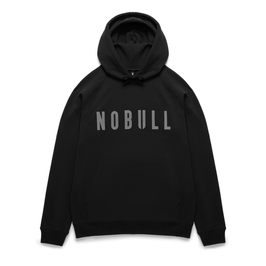 Men's Black NOBULL Layers Hoodie Flat Lay Angle.