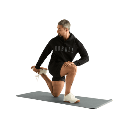 Men's Black NOBULL Layers Hoodie Action Shot Angle.