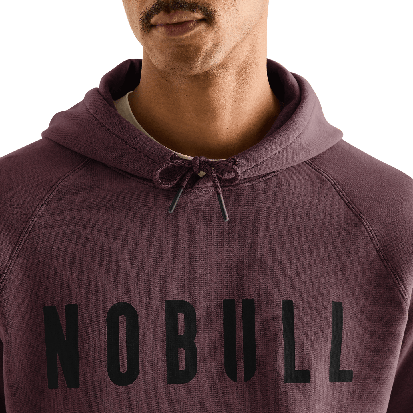 Men's NOBULL Dark Burgundy Hoodie Detail Angle.