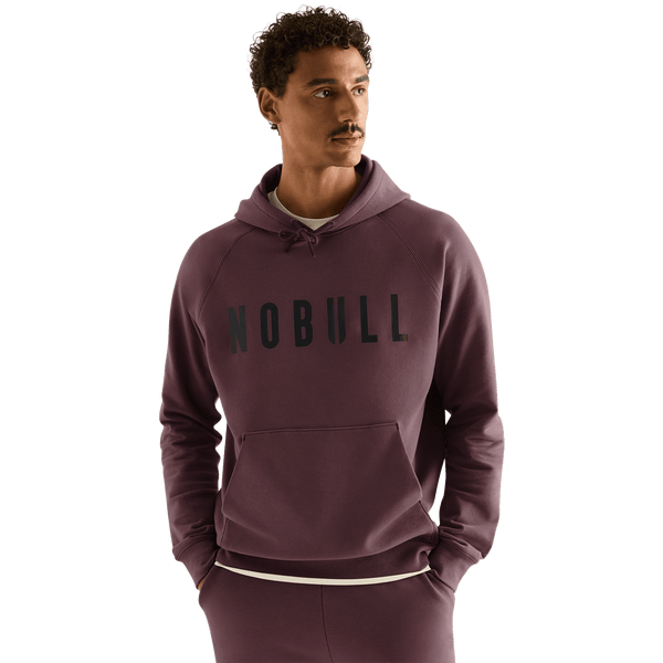 Men's NOBULL Dark Burgundy Hoodie Front Angle.