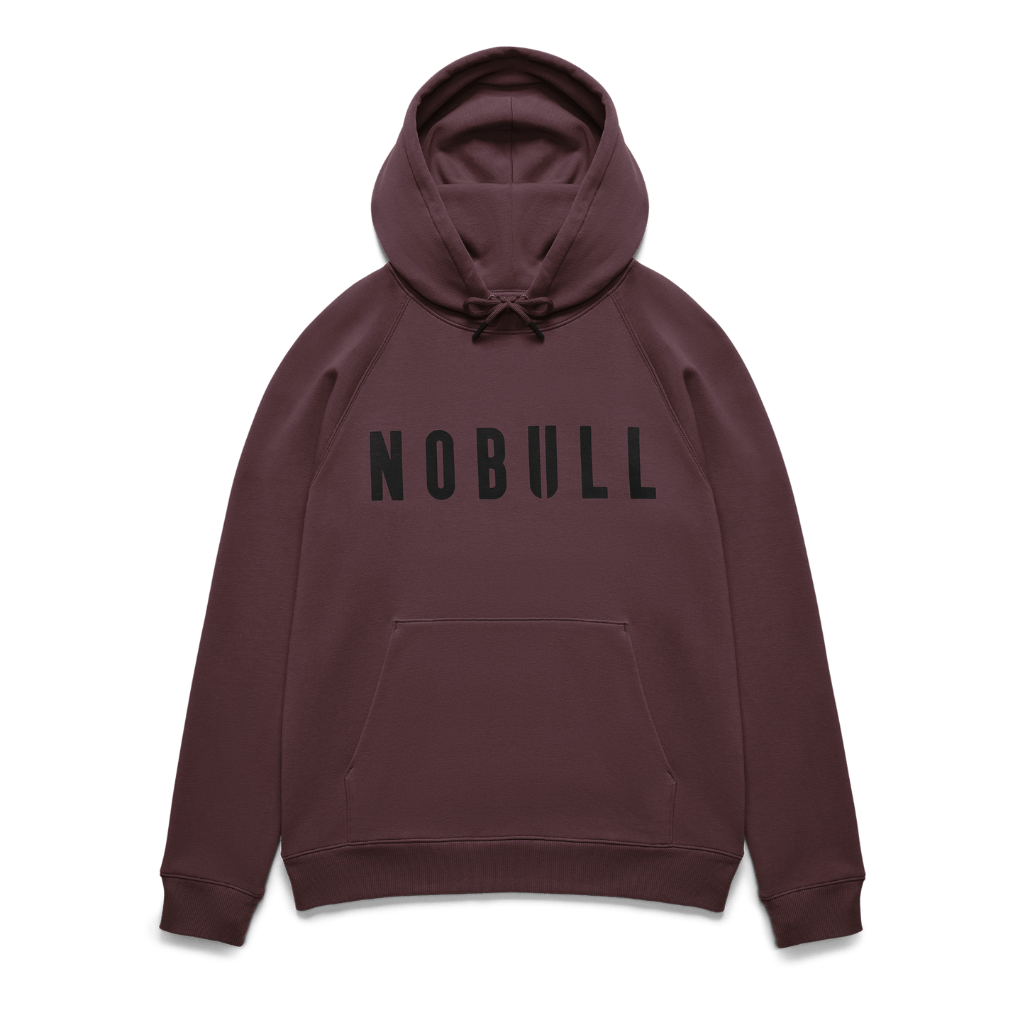 Men's NOBULL Dark Burgundy Hoodie Flat Lay.