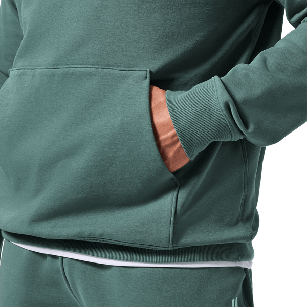 Men's Silver Pine NOBULL Hoodie Pocket Angle.