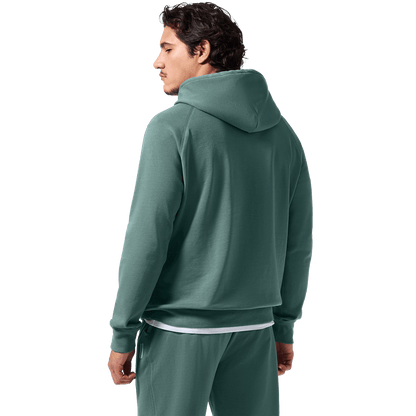 Men's Silver Pine NOBULL Hoodie Back On Body Angle.
