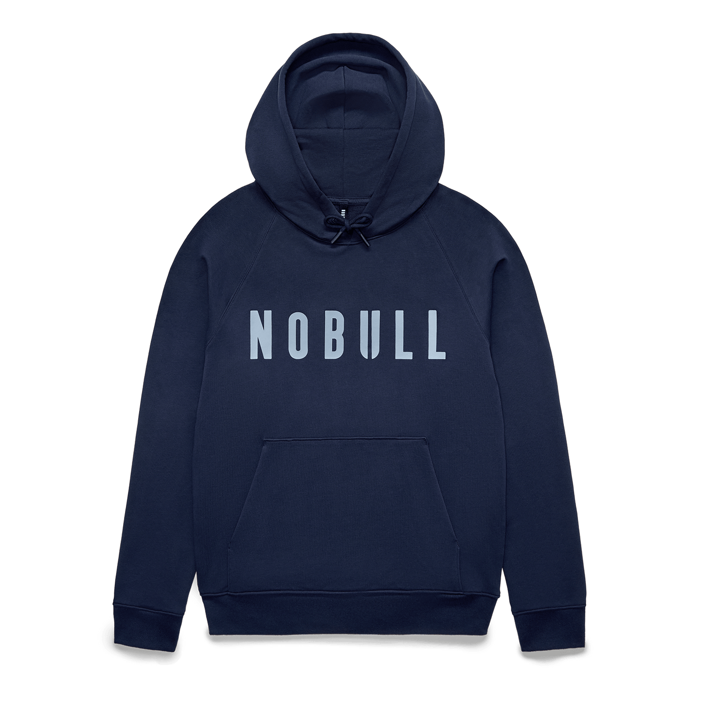 Men's Night Navy NOBULL Hoodie Flat Lay Angle.