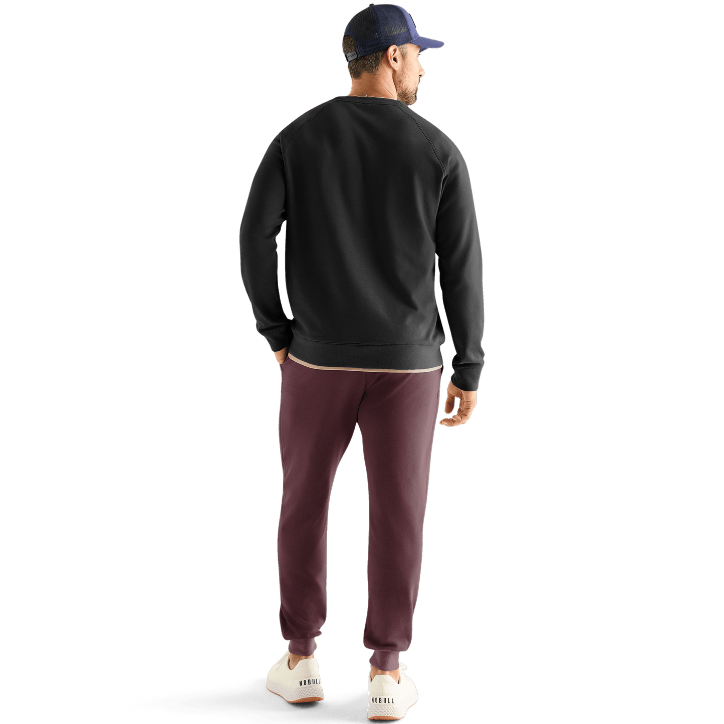 NOBULL Jogger Dark Burgundy Back Full Body.