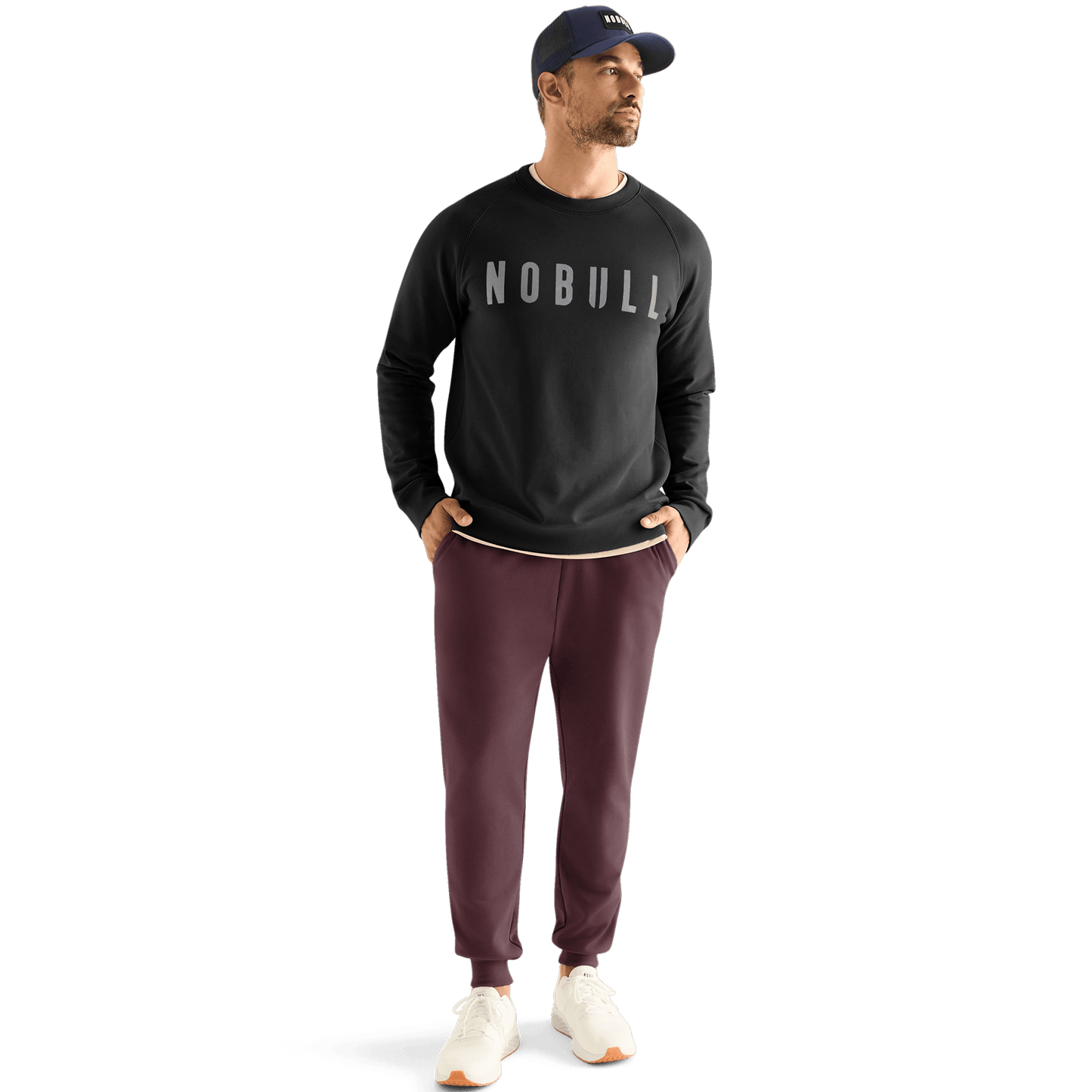 NOBULL Jogger Dark Burgundy Front Full Body.