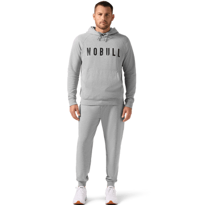 Men's Grey Heather NOBULL Jogger Front On Body Angle.