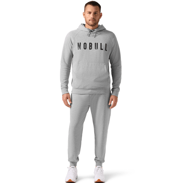 Men's Grey Heather NOBULL Jogger Front On Body Angle.