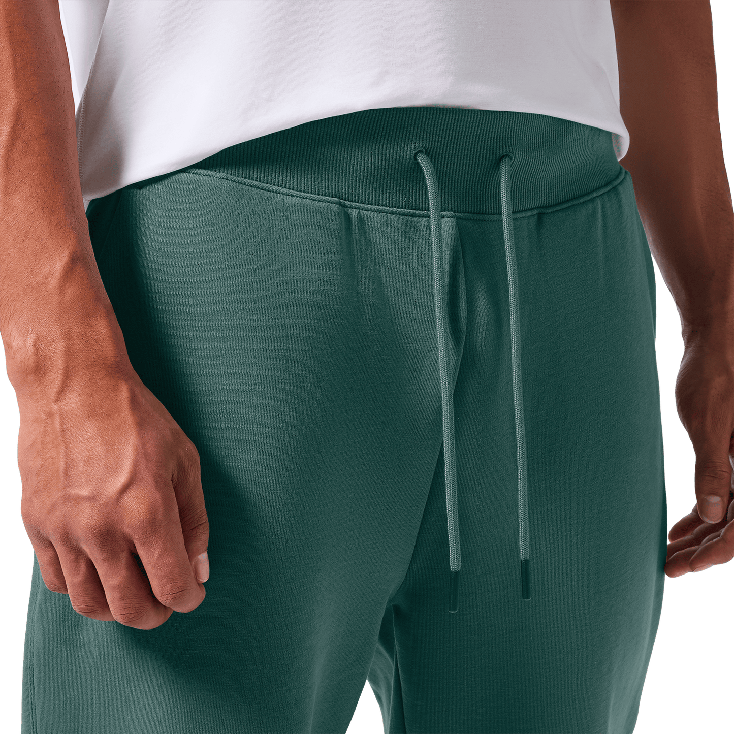 Men's Silver Pine NOBULL Jogger Drawstring Angle. 