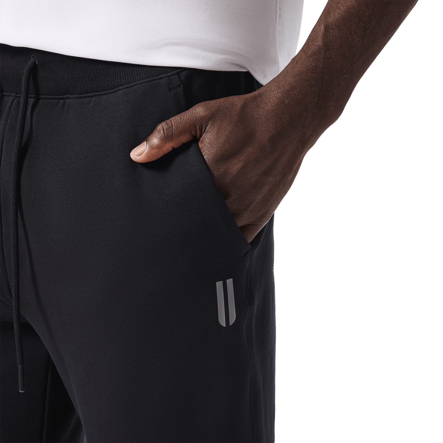 Men's Black NOBULL Joggers Logo Detail Angle.