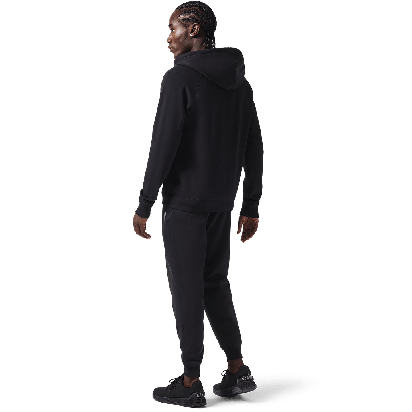 Men's Black NOBULL Joggers Back On Body Angle.