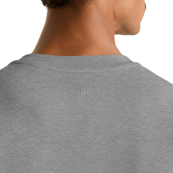 Men's Heather Grey NOBULL Long Sleeve Tee U Logo Angle.