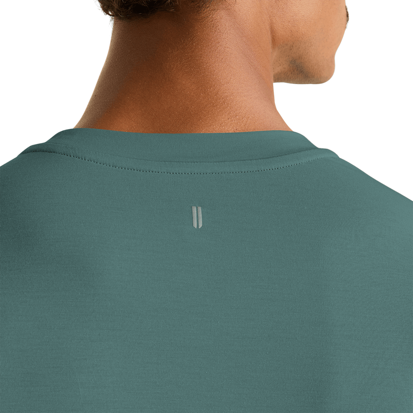 Men's Silver Pine NOBULL Long Sleeve Tee Detail Angle.