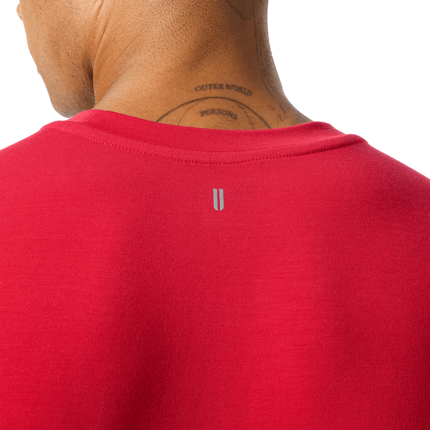 Men's Equestrian Red NOBULL Long Sleeve Back Detail Angle.