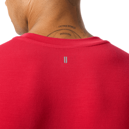 Men's Equestrian Red NOBULL Long Sleeve Back Detail Angle.