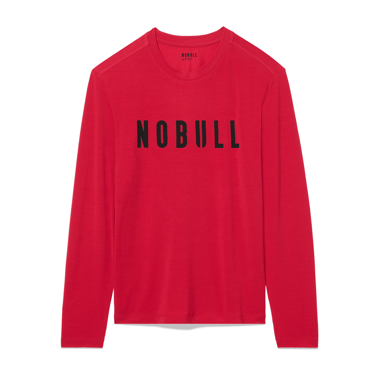 Men's Equestrian Red NOBULL Long Sleeve Flat Lay Angle.