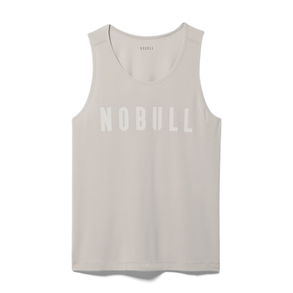 Men's Oatmeal NOBULL Tank Flat Lay Angle.