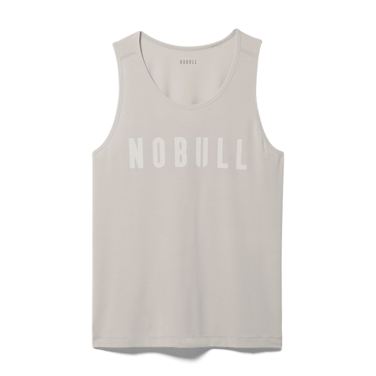 Men's Oatmeal NOBULL Tank Flat Lay Angle.
