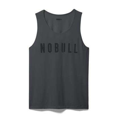 Men's Charcoal Heather NOBULL Tank Flat Lay Angle.