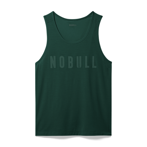 Men's Dark Ivy NOBULL Tank Flat Lay Angle.