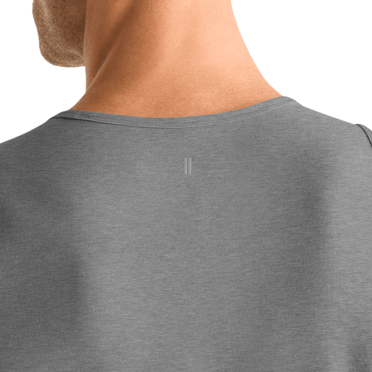 Men's Heather Grey NOBULL Tank U Logo Angle.
