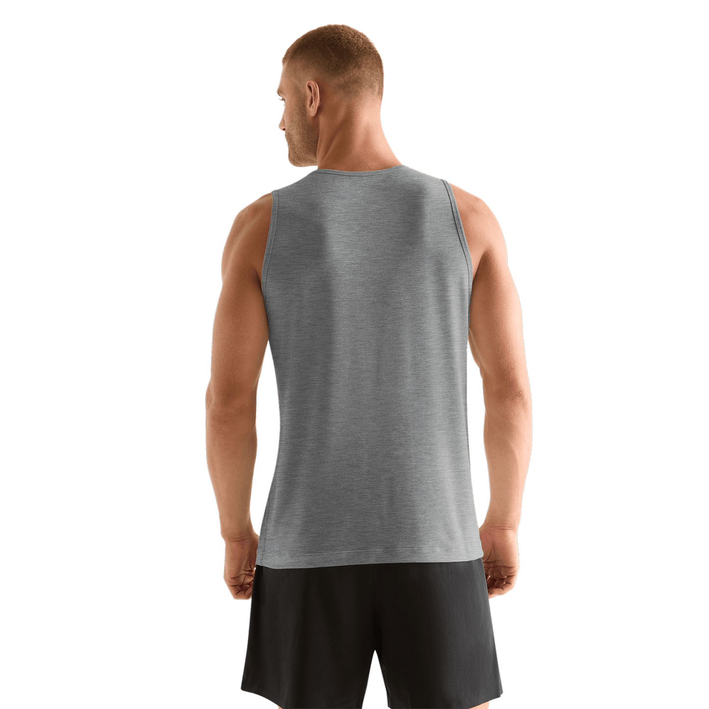 Men's Heather Grey NOBULL Tank Back Angle.