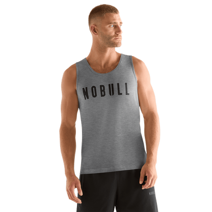 Men's Heather Grey NOBULL Tank Front Angle.