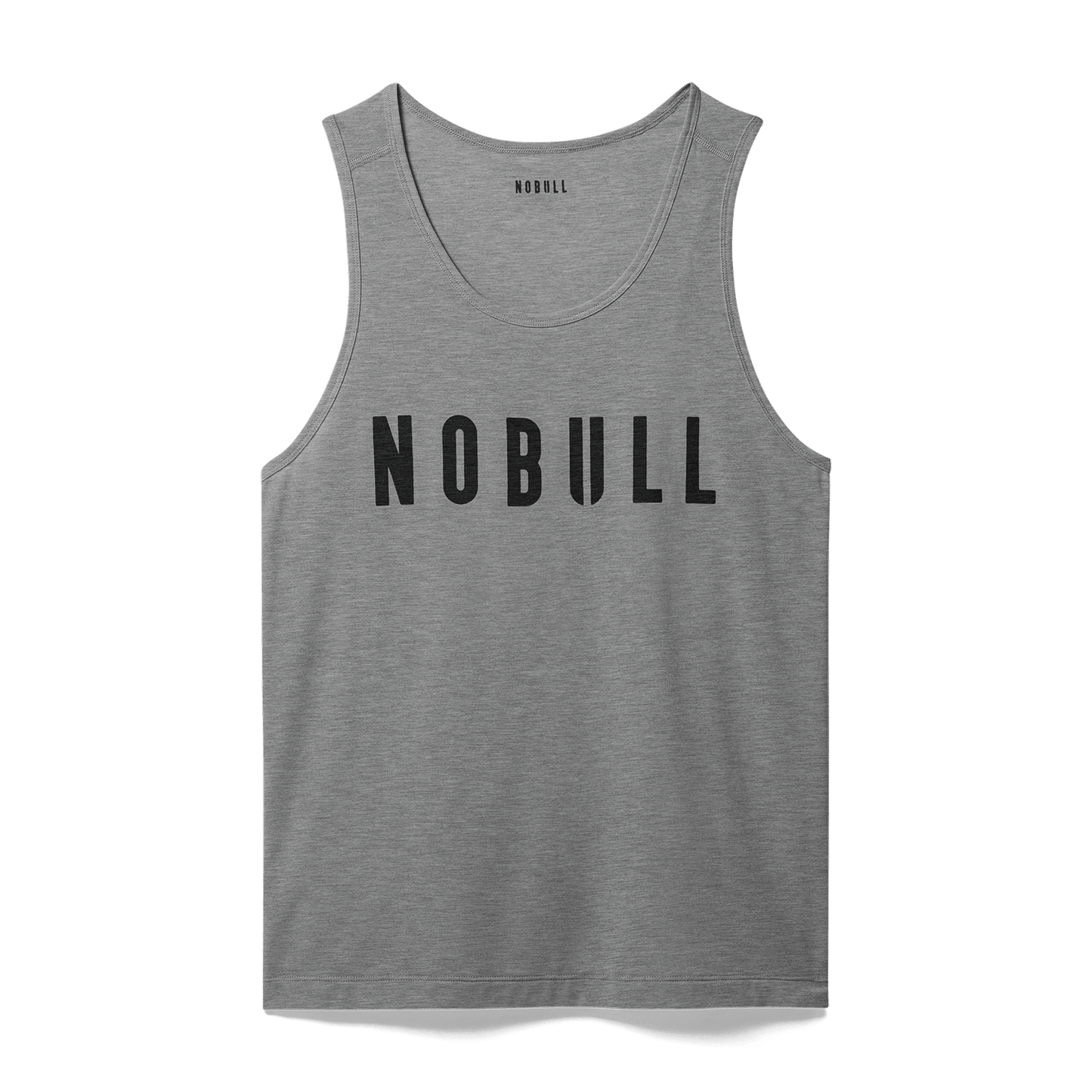 Men's Heather Grey NOBULL Tank Flat Lay Angle.