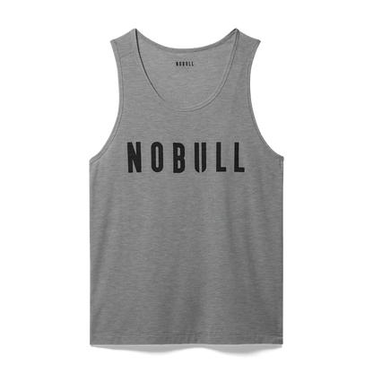 Men's Heather Grey NOBULL Tank Flat Lay Angle.