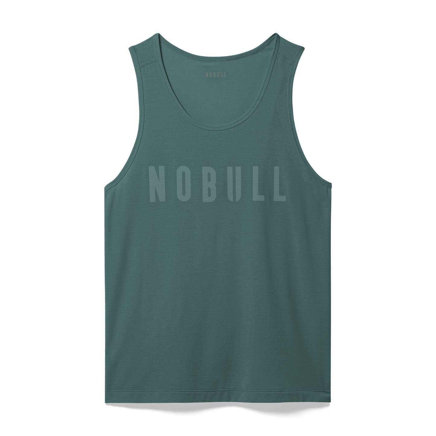 Men's Silver Pine NOBULL Tank Flat Lay Angle.