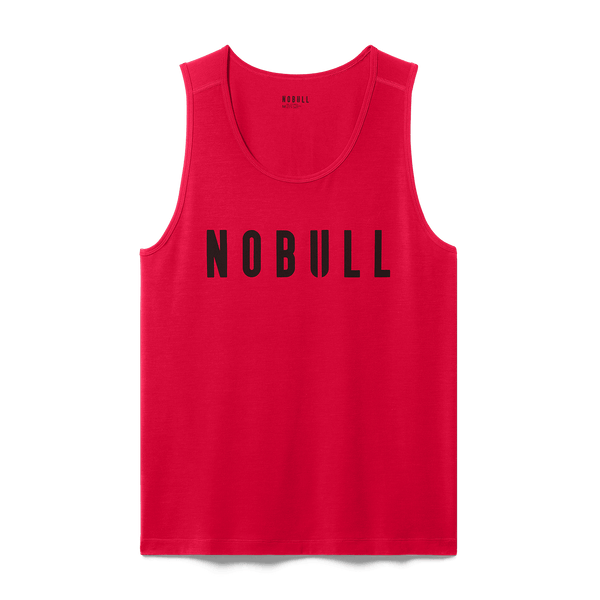 Men's Equestrian Red NOBULL Tank Flat Lay Angle.