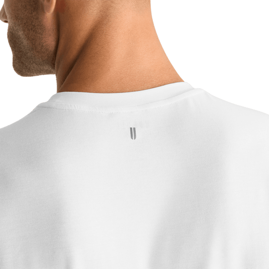 Men's White NOBULL Tee U Logo Angle.