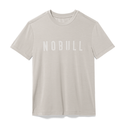 Men's Oatmeal NOBULL Tee Flat Lay Angle.