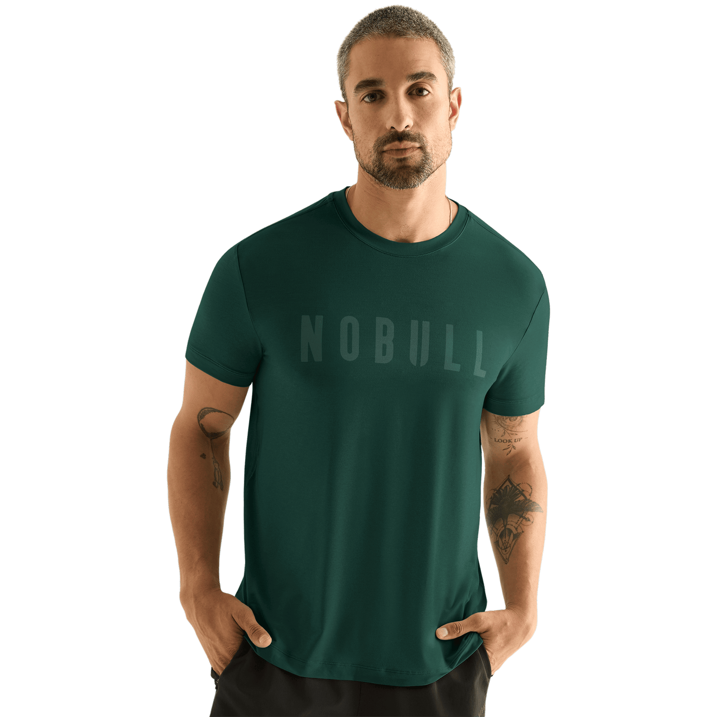 Men's Dark Ivy NOBULL Tee Front Angle.