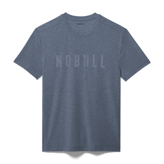 
                        Men's  Dusty Blue Heather NOBULL Tee Flat Lay Angle. 
                      