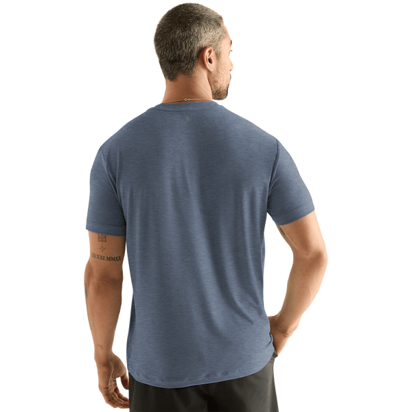 Men's  Dusty Blue Heather NOBULL Tee Back Angle. 