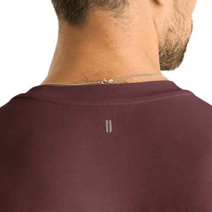 Men's Dark Burgundy NOBULL Tee U Logo Angle.