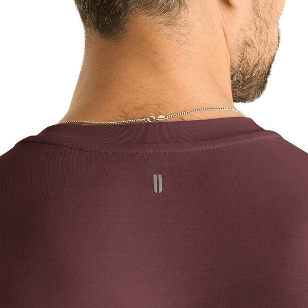 Men's Dark Burgundy NOBULL Tee U Logo Angle.