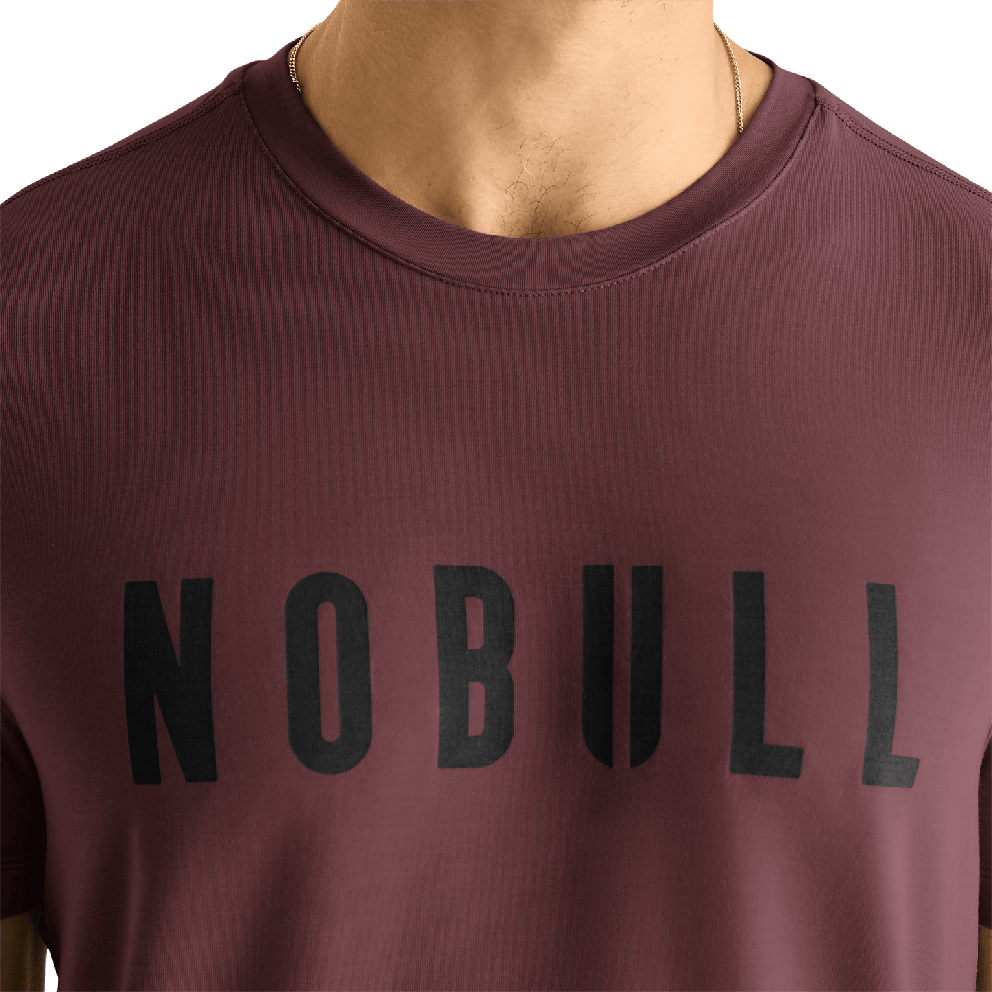 Men's Dark Burgundy NOBULL Tee Detail Angle.