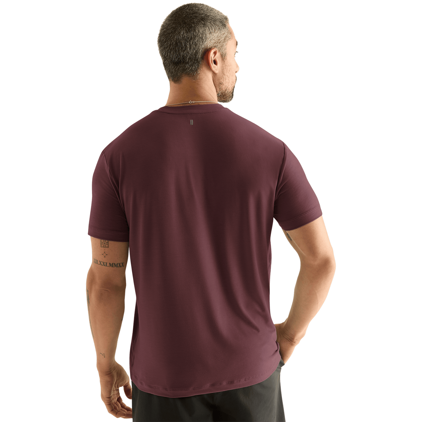 Men's Dark Burgundy NOBULL Tee Back Angle.