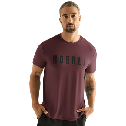 Men's Dark Burgundy NOBULL Tee Front Angle.