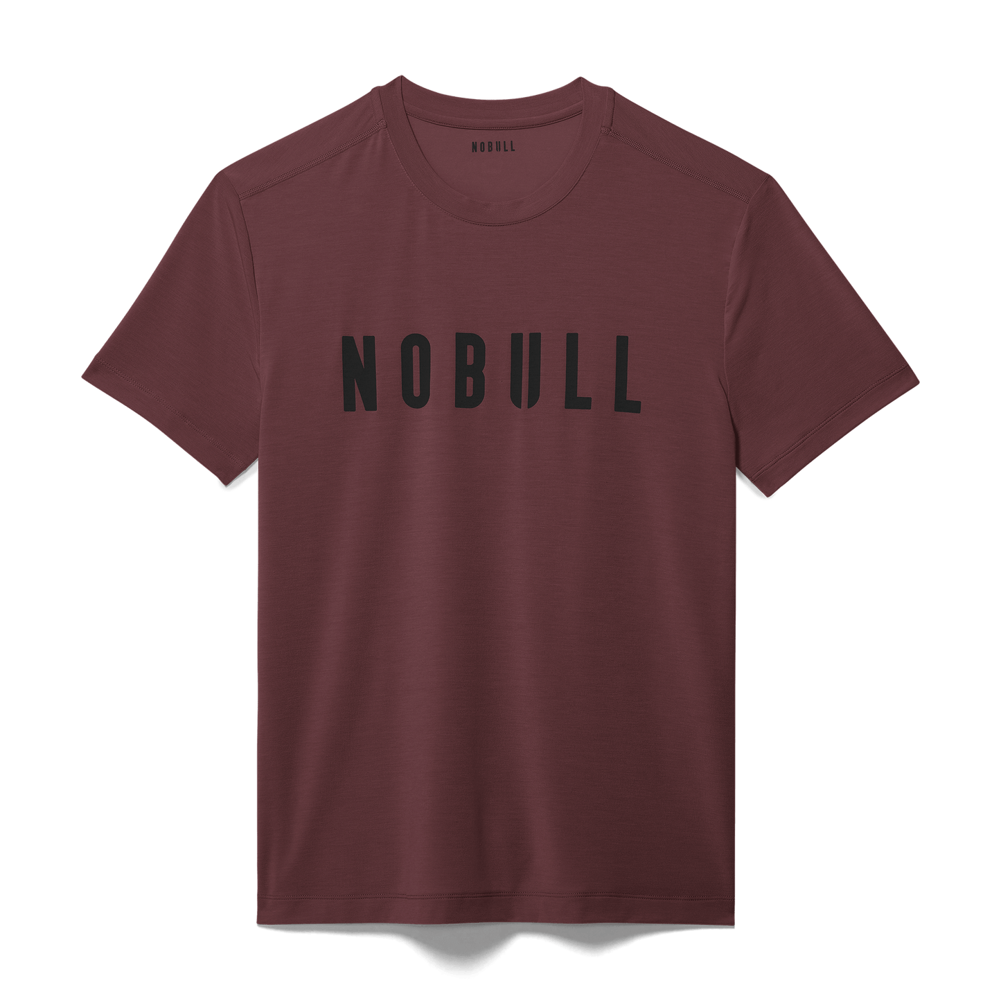 Men's Dark Burgundy NOBULL Tee Flat Lay Angle.