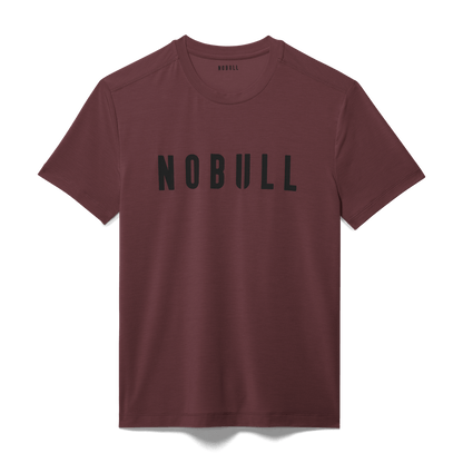 Men's Dark Burgundy NOBULL Tee Flat Lay Angle.