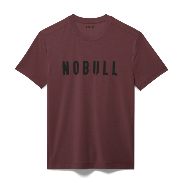 Men's Dark Burgundy NOBULL Tee Flat Lay Angle.