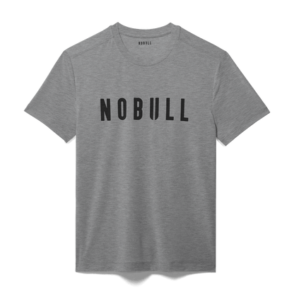 Men's Heather Grey NOBULL Tee Flat Lay Angle.