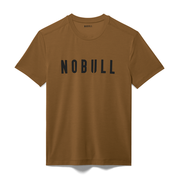 Men's Dark Tan NOBULL Tee Flat Lay Angle.