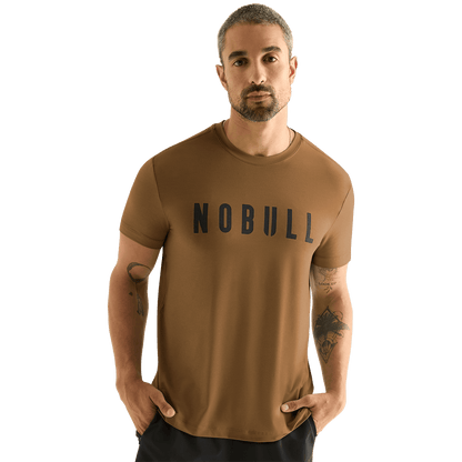 Men's Dark Tan NOBULL Tee Front Angle.